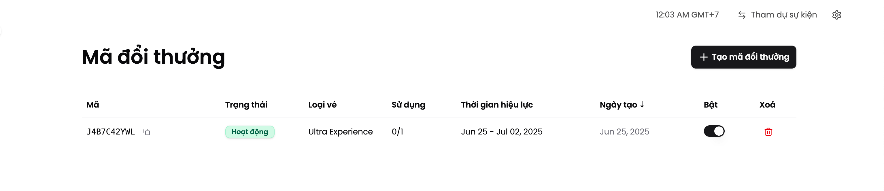 Chọn sự kiện